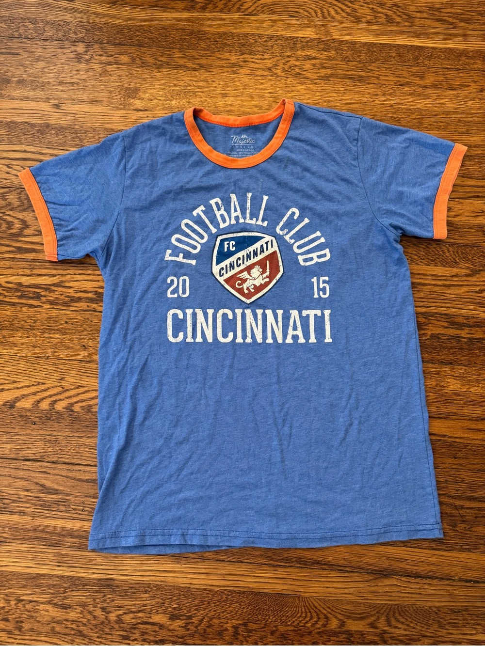 FC Cincinnati Blue Ringer Tee with Orange Trim